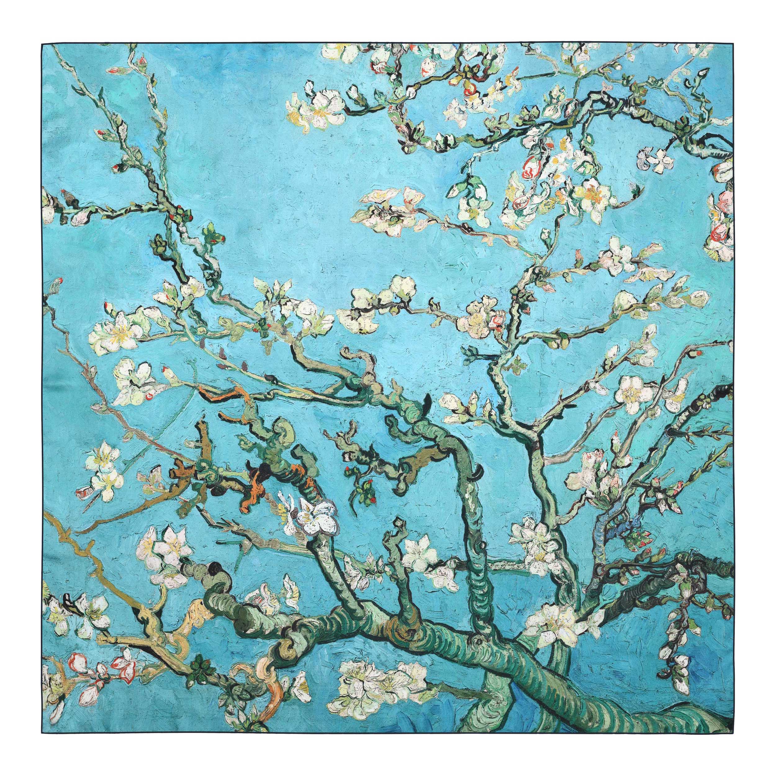 2018Vincent van Gogh Oil Painting ALMOND BLOSSOM Art Scarf 100%Silk freeshipping 